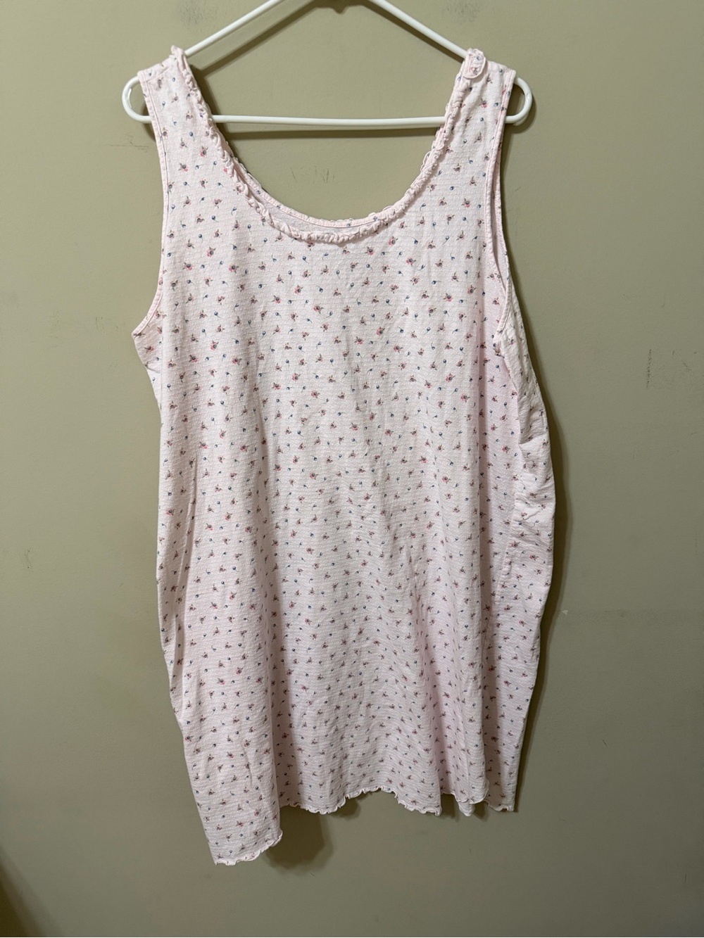 Amanda Stewart vintage light flannel Pink Floral nightgown xl soft cozy euc